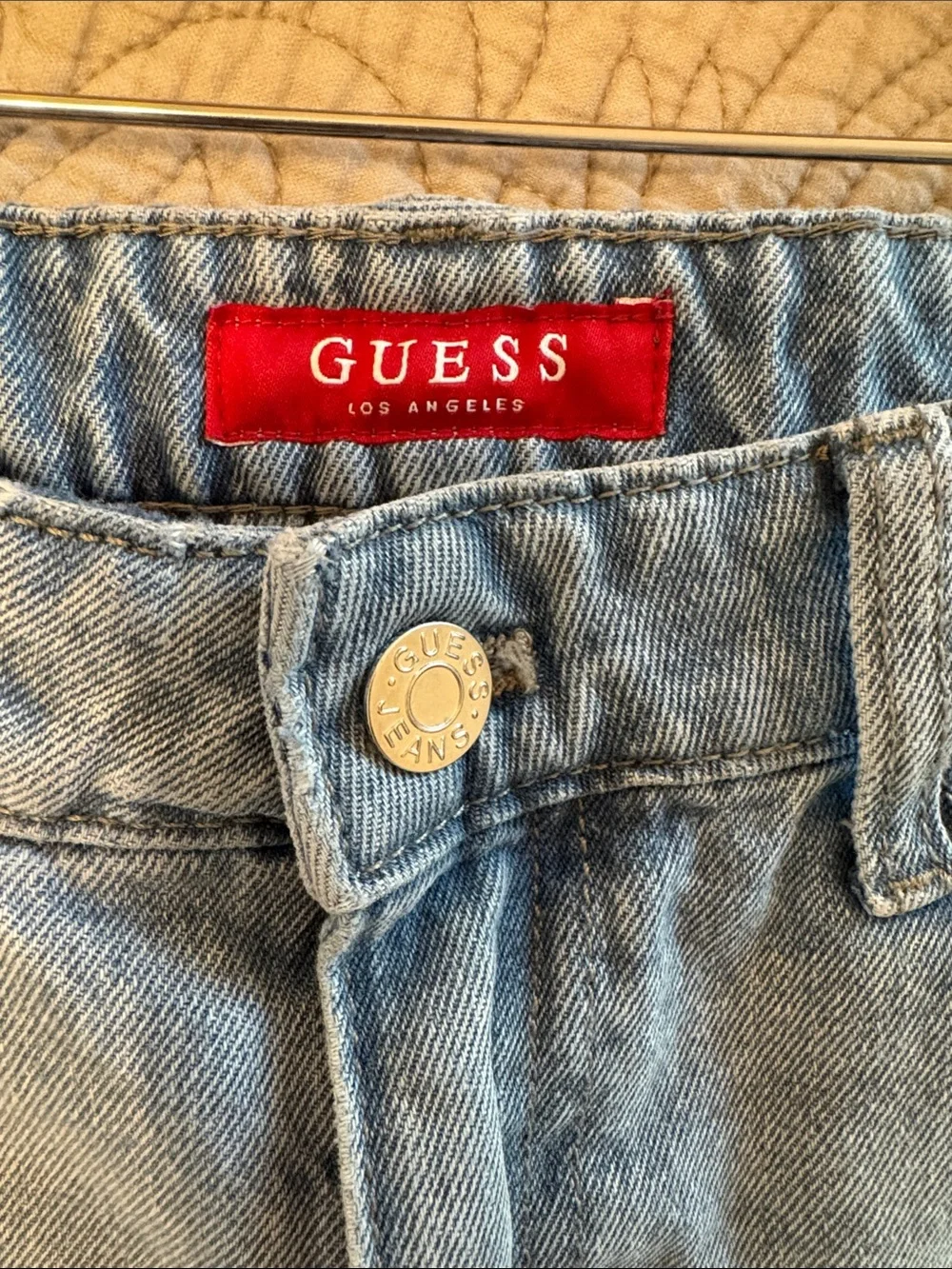 Guess Butterfly Embroidered Distressed Straight Leg Jeans Y2K‎ Fairy Grunge Sz 6